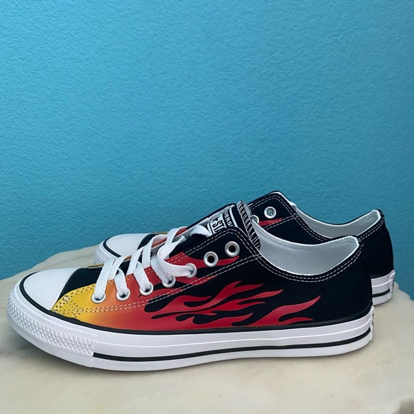 NEW Converse All Star Lo Top Flame Womens Sneakers